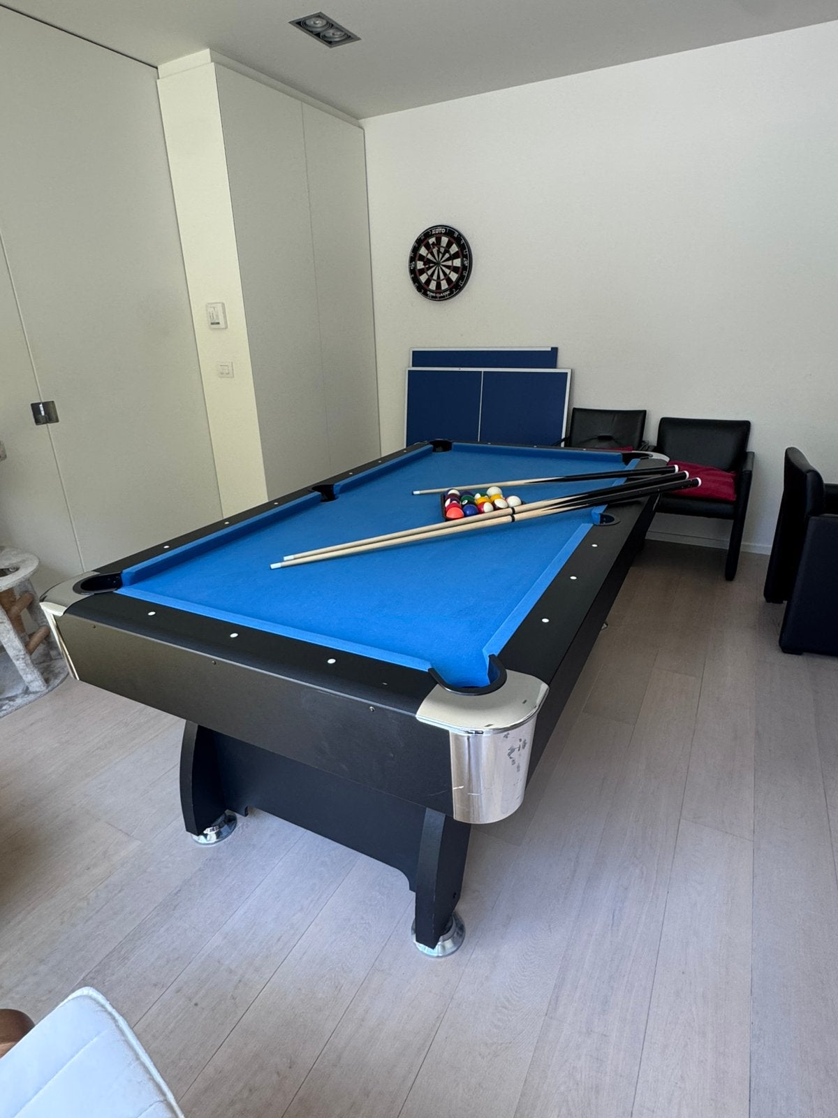Buckshot pooltafel + tafeltennisblad – 215  122 cm, Ophalen, Gebruikt, Pooltafel