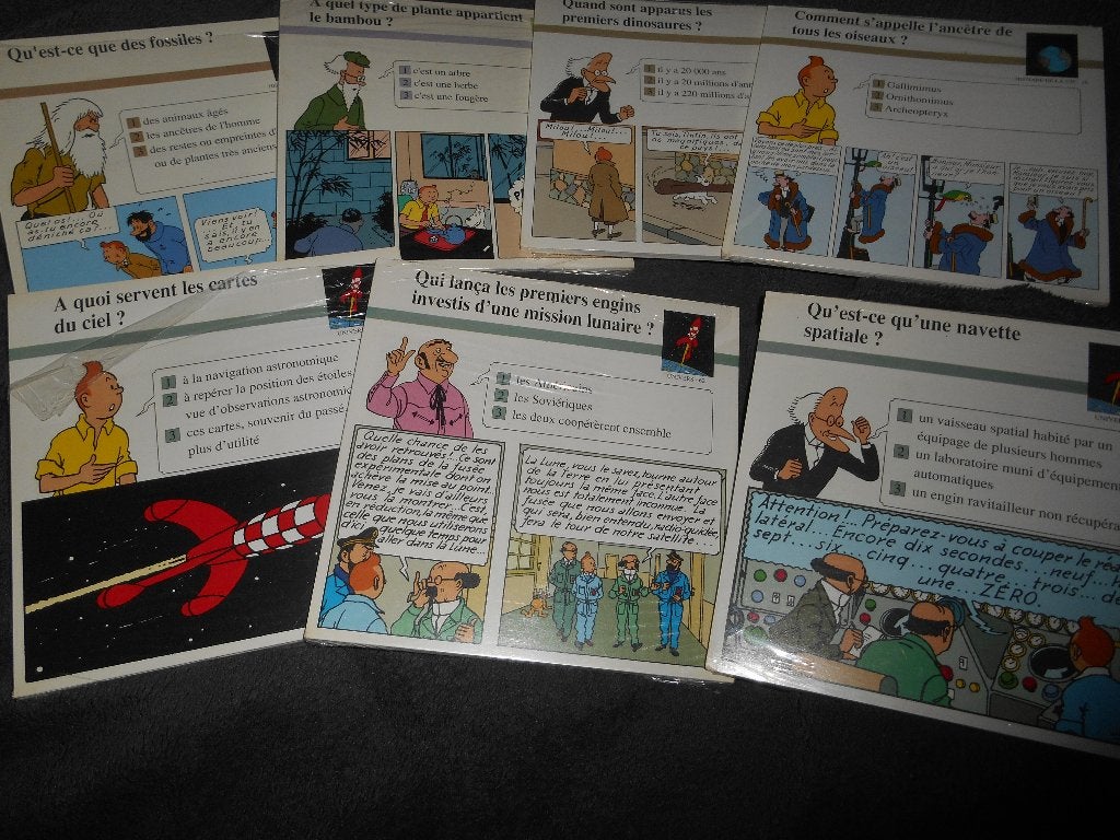 Tintin lot de 7 pack de 20 fiches Tintin (140) sous blisters, Collections, Enlèvement ou Envoi, Tintin