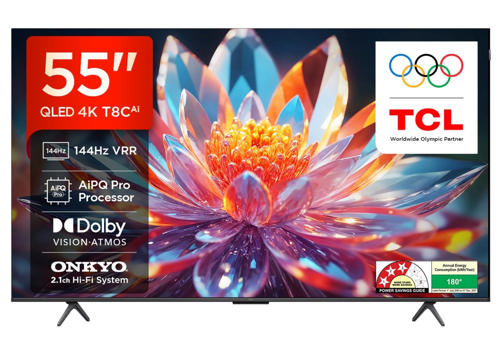 TCL 55T8C QLED 4K TV 55 inch, TV, Hi-fi & Vidéo, Télévisions, Neuf, Autres marques, QLED, 120 Hz