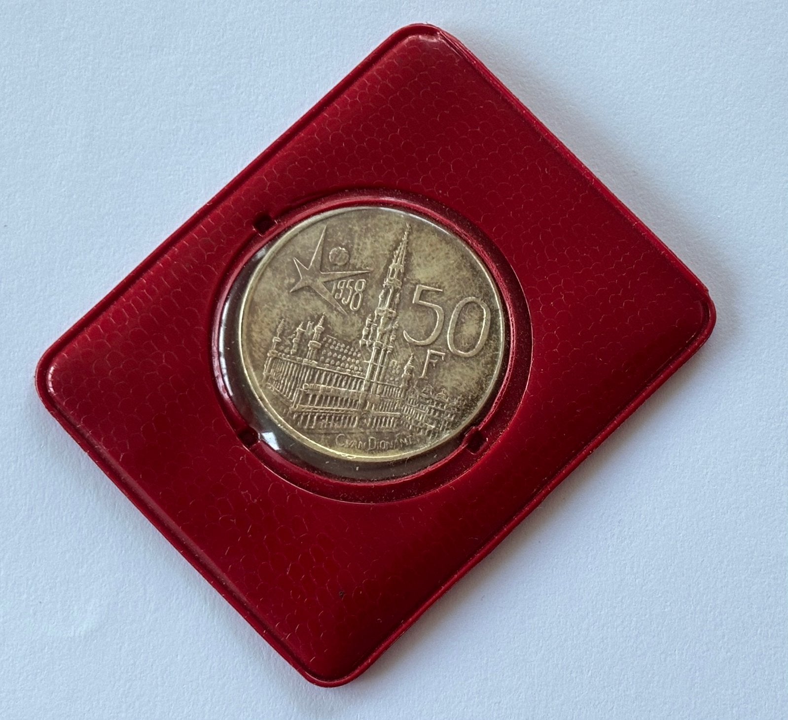 50 Fr Expo 58 dans son étui., Enlèvement ou Envoi, Monnaie en vrac, Argent, Argent