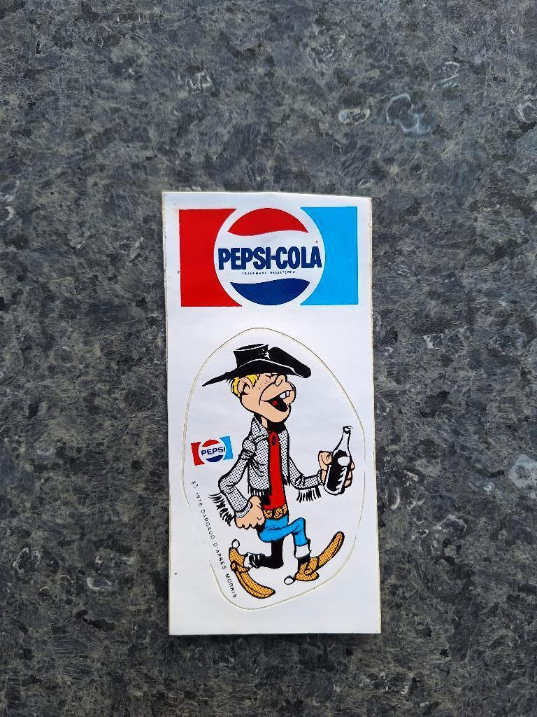 Morris Lucky Luke - Sticker pepsi Billy The Kid (1978), Ophalen of Verzenden, Overige figuren, Gebruikt, Plaatje, Poster of Sticker