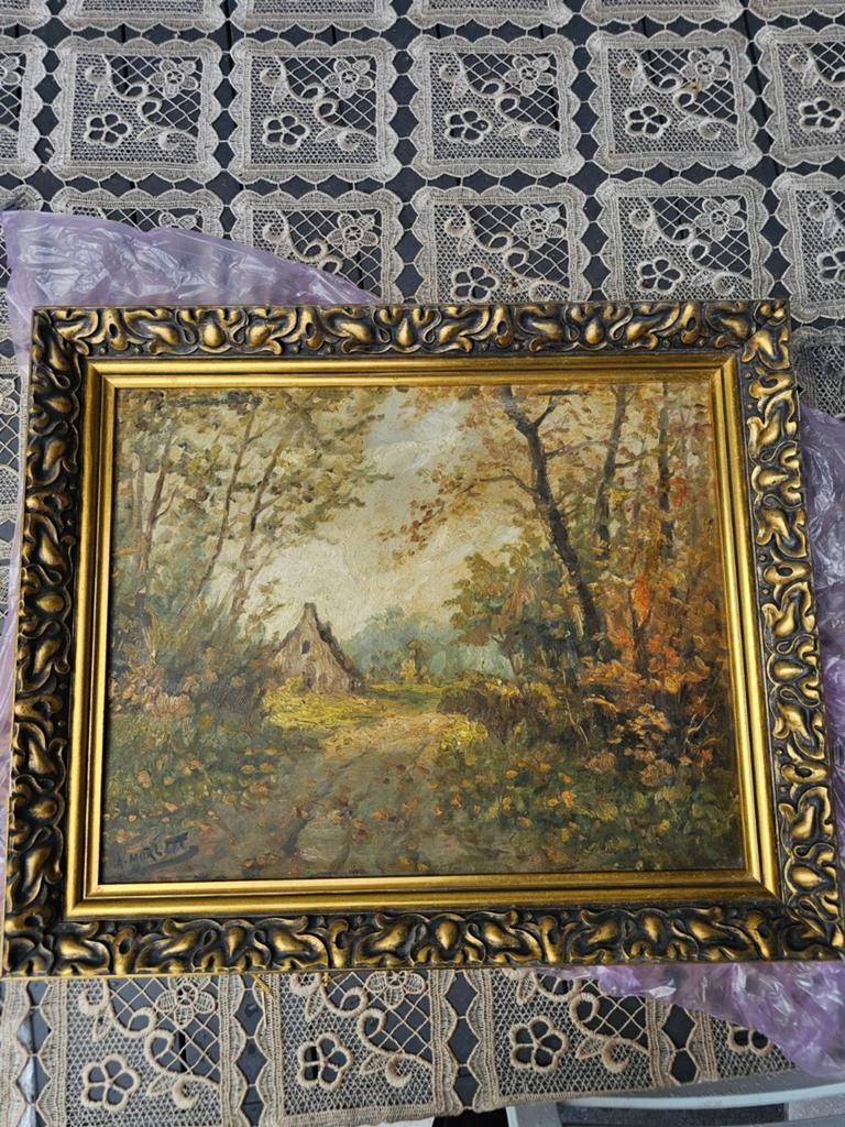 Oude schilderkunst, herfstlandschap gesigneerd A. MURLET, Antiek en Kunst, Kunst | Schilderijen | Klassiek, Ophalen