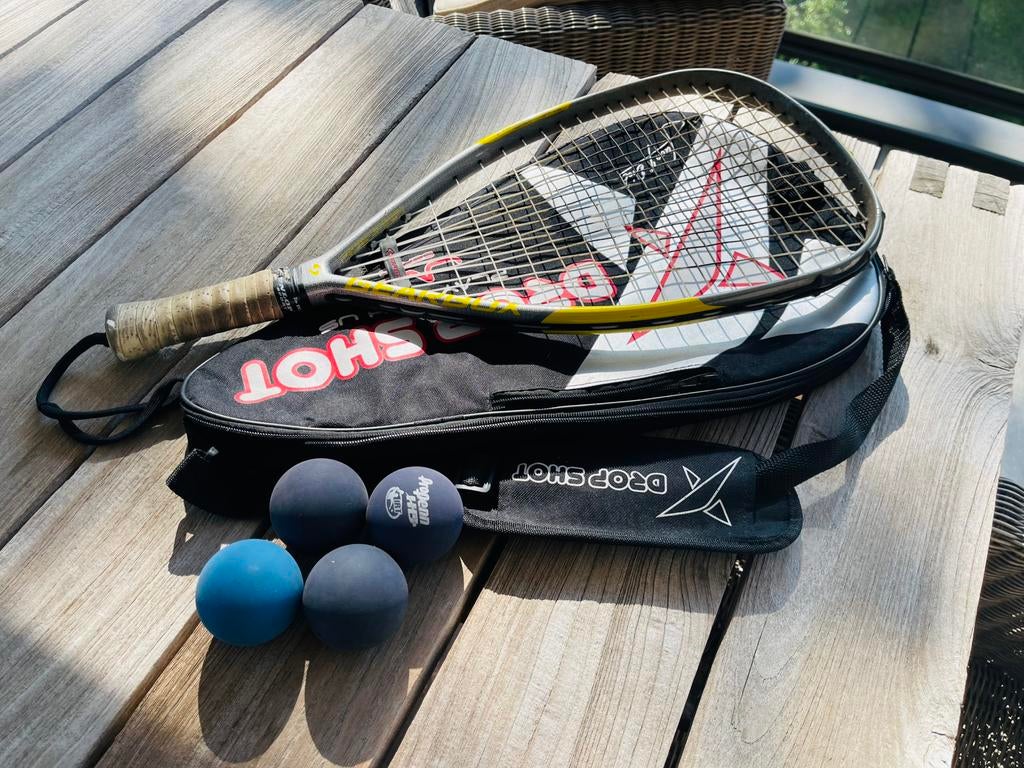 Racquetballracket + draagtas  + 4 balletjes, Enlèvement, Utilisé