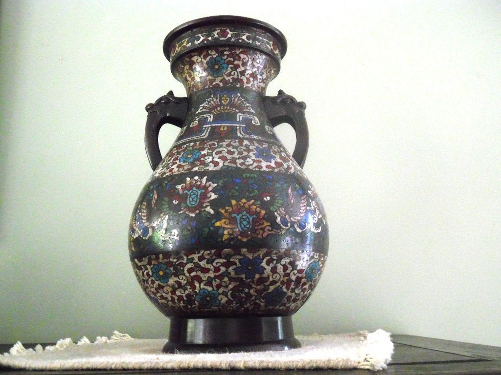 Vase champlevé chinois ancien, Enlèvement ou Envoi, Bronze