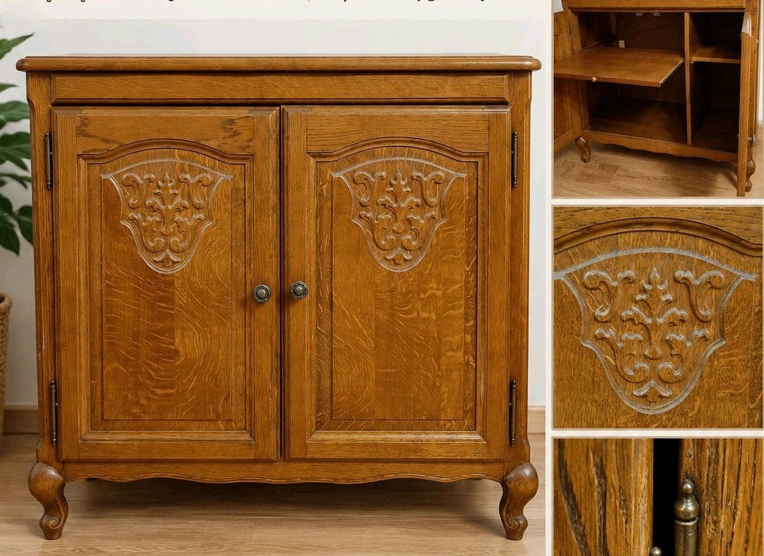 Eiken kastje in zeer goede staat, Ophalen, Eikenhout, Met lade(s)