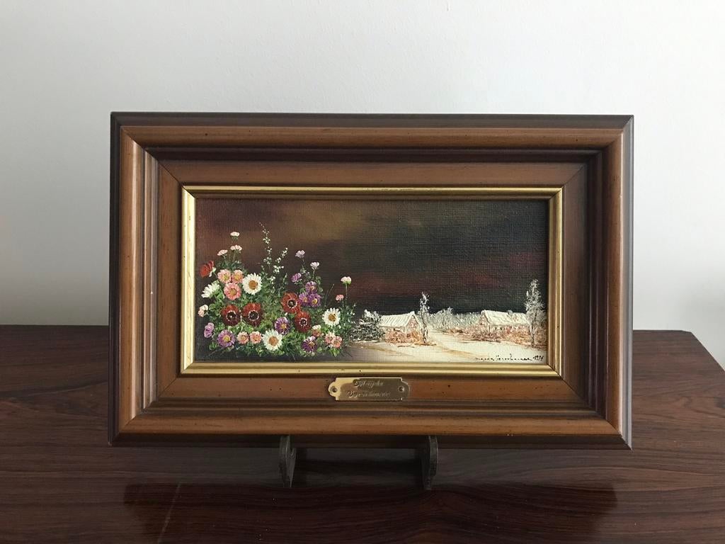 Magda Verschaeve schilderij in houten lijst kader, Ophalen of Verzenden