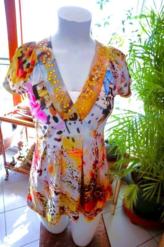 praktisch verrassende kleur blouse, Kleding | Dames, Overige kleuren, Maat 42/44 (L), Etoile Du Monde, Ophalen of Verzenden