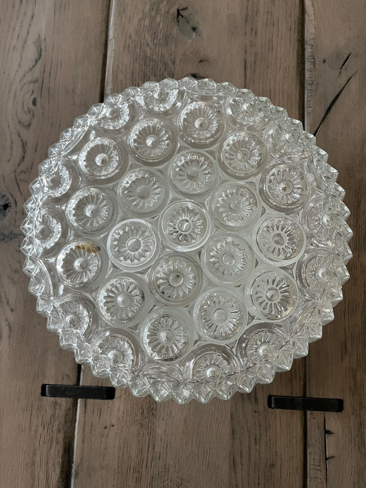 Vintage glazen plafondlamp, Ophalen, Gebruikt, Vintage, Glas