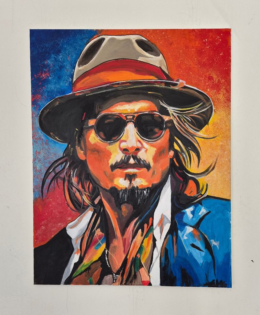 Peinture de Johnny Depp, Musique, Peinture acrylique, Autres matériaux, Enlèvement