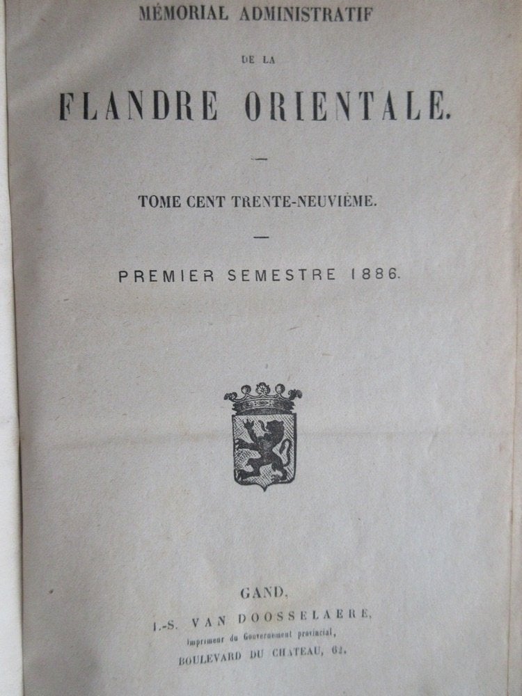 Bestuursmemoriaal administratief Oost-Vlaanderen, Boeken, 19e eeuw, Provincie Oost-Vlaanderen, Ophalen, Gelezen