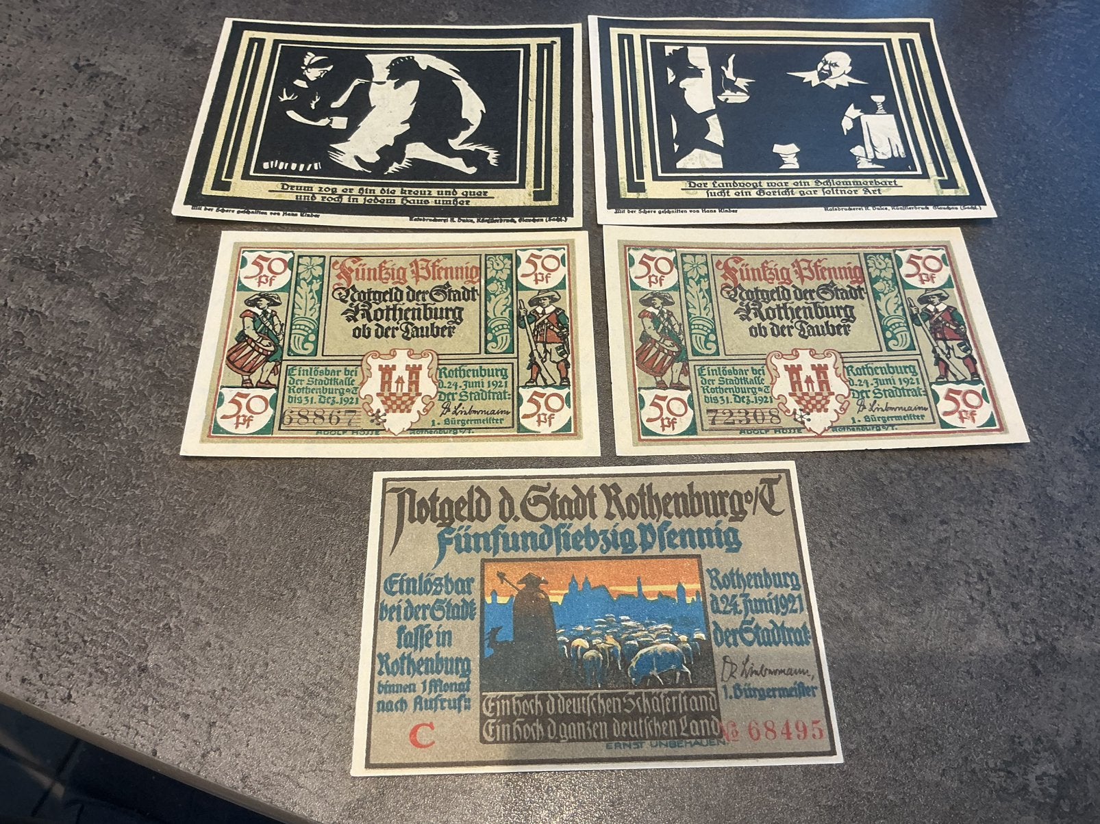 Duitsland 5 noodbiljetten FDC, Ophalen of Verzenden