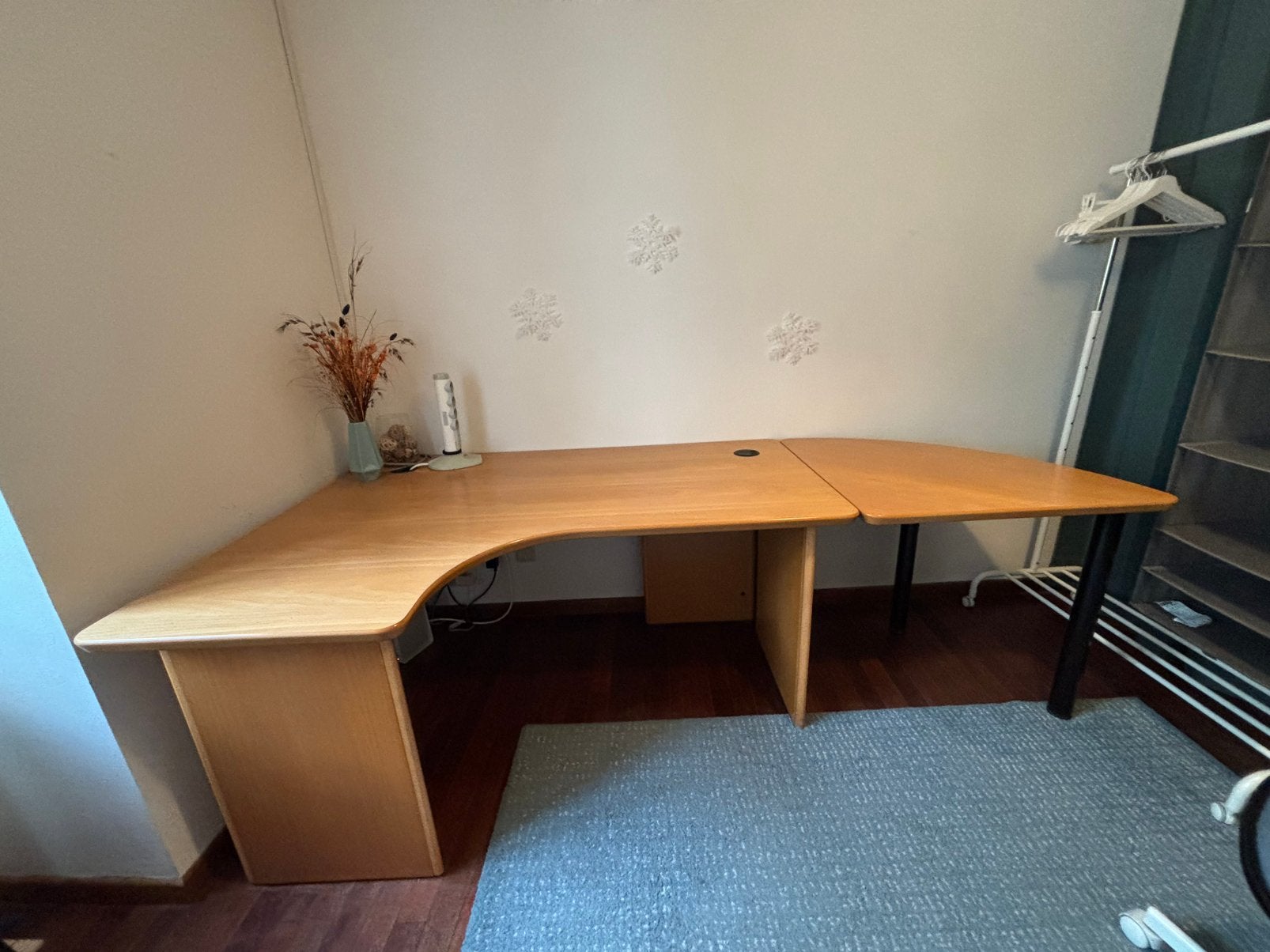 Stevig hoekbureau met verlengstuk, Ophalen, 160 cm, Gebruikt, Hoekbureau