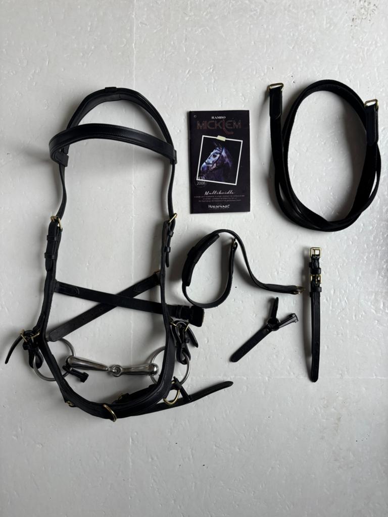 Rambo Micklem Multibridle (zwart, full), Animaux & Accessoires, Chevaux & Poneys | Brides & Harnachement, Comme neuf, Enlèvement