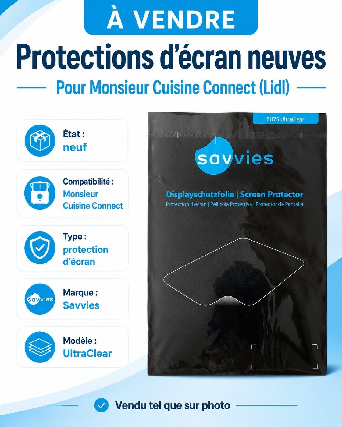 Protections écran Monsieur Cuisine Connect, Ophalen of Verzenden, Nieuw