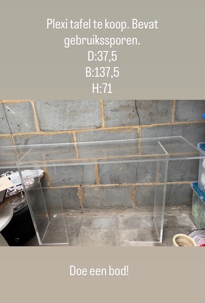 Plexi tafel, Huis en Inrichting, Ophalen, Gebruikt