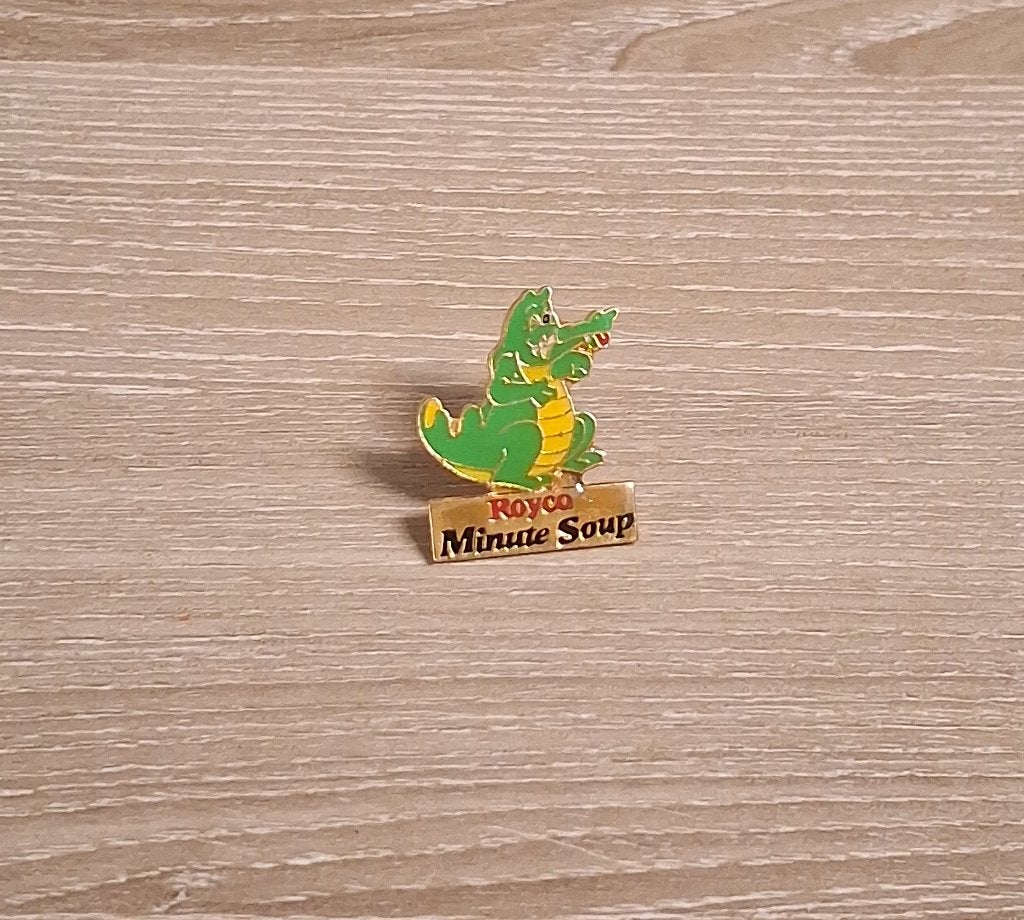 PIN - ROYCO MINUTE SOUP - KROKODIEL - CROCODILE, Collections, Envoi, Utilisé, Marque, Insigne ou Pin's