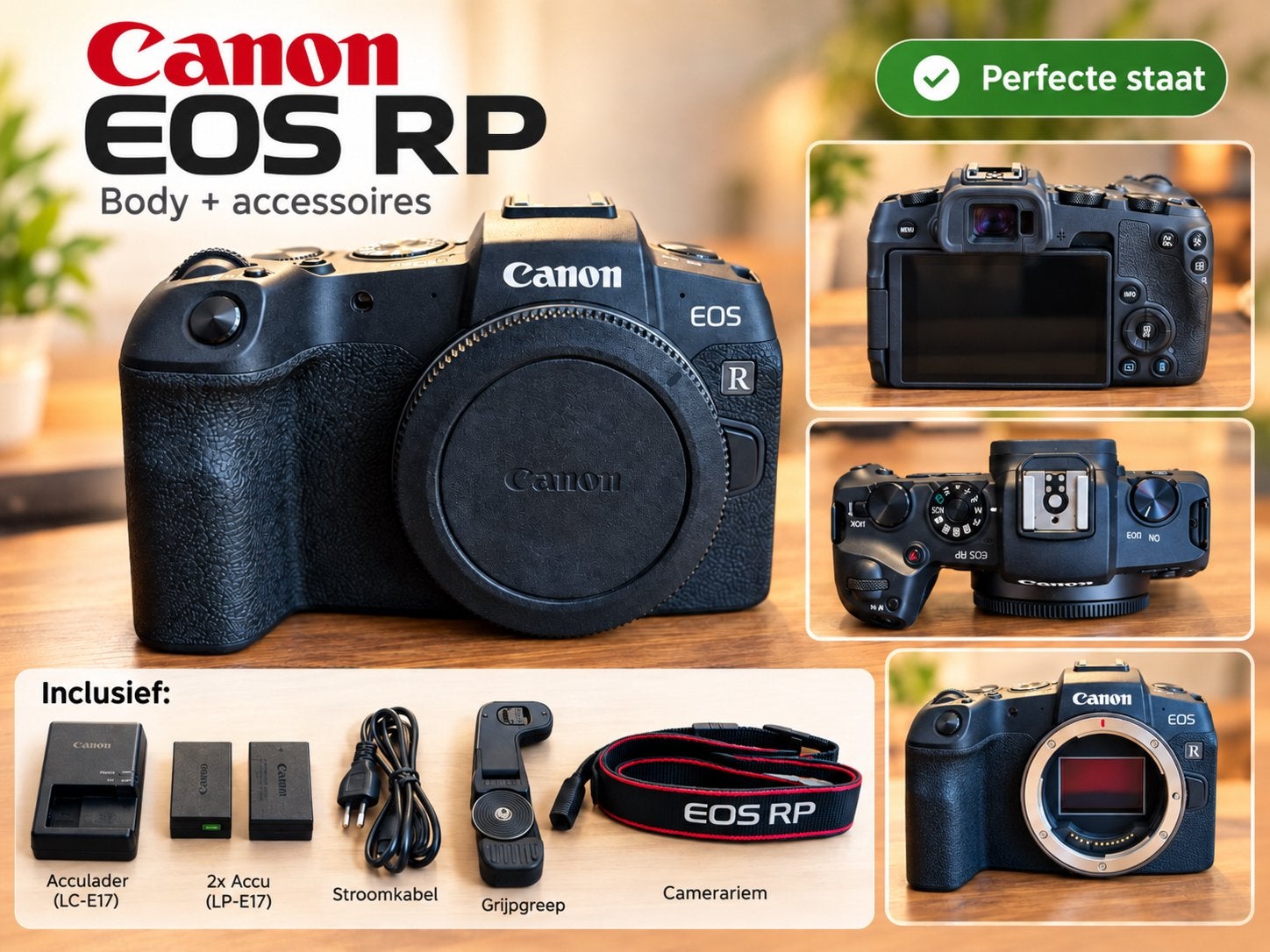 Canon EOS RP full-frame body & accessoires - perfecte staat, Audio, Tv en Foto, Canon, Ophalen of Verzenden, Zo goed als nieuw