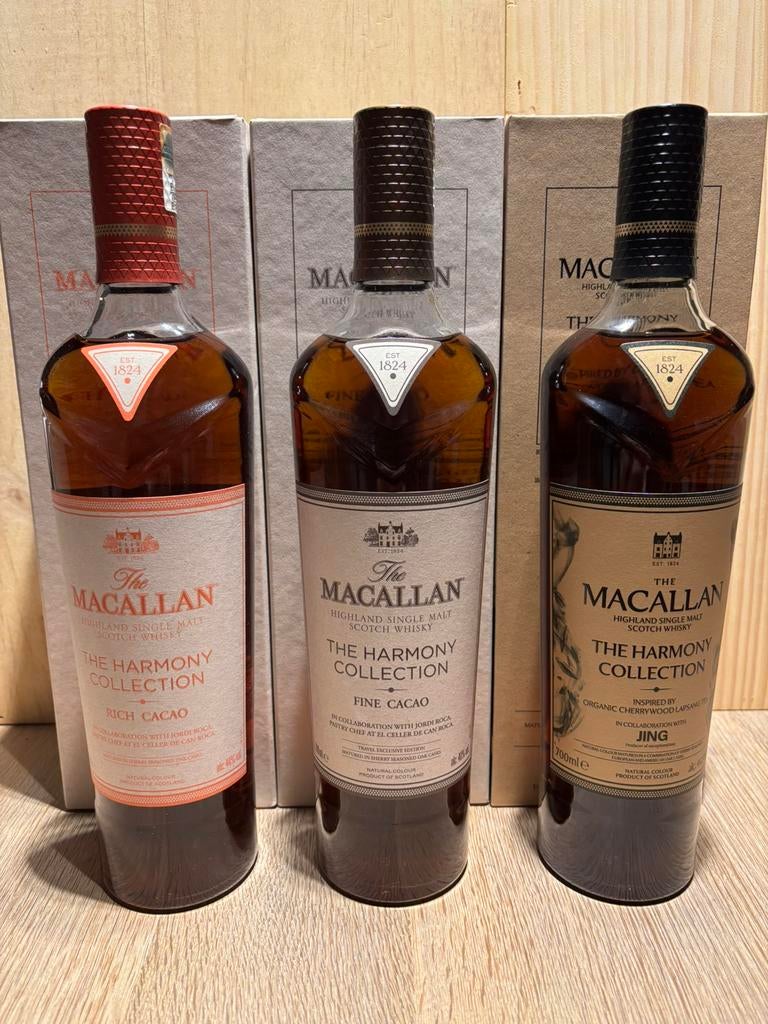 Macallan whisky Harmony - Rich - Fine - Jing - setje van 3, Verzamelen, Ophalen of Verzenden, Zo goed als nieuw