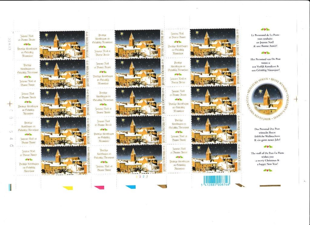 België 2003 Kerst en Nieuwjaar vel plaat 2 **, Kerst, Orginele gom, Ophalen of Verzenden, Postfris