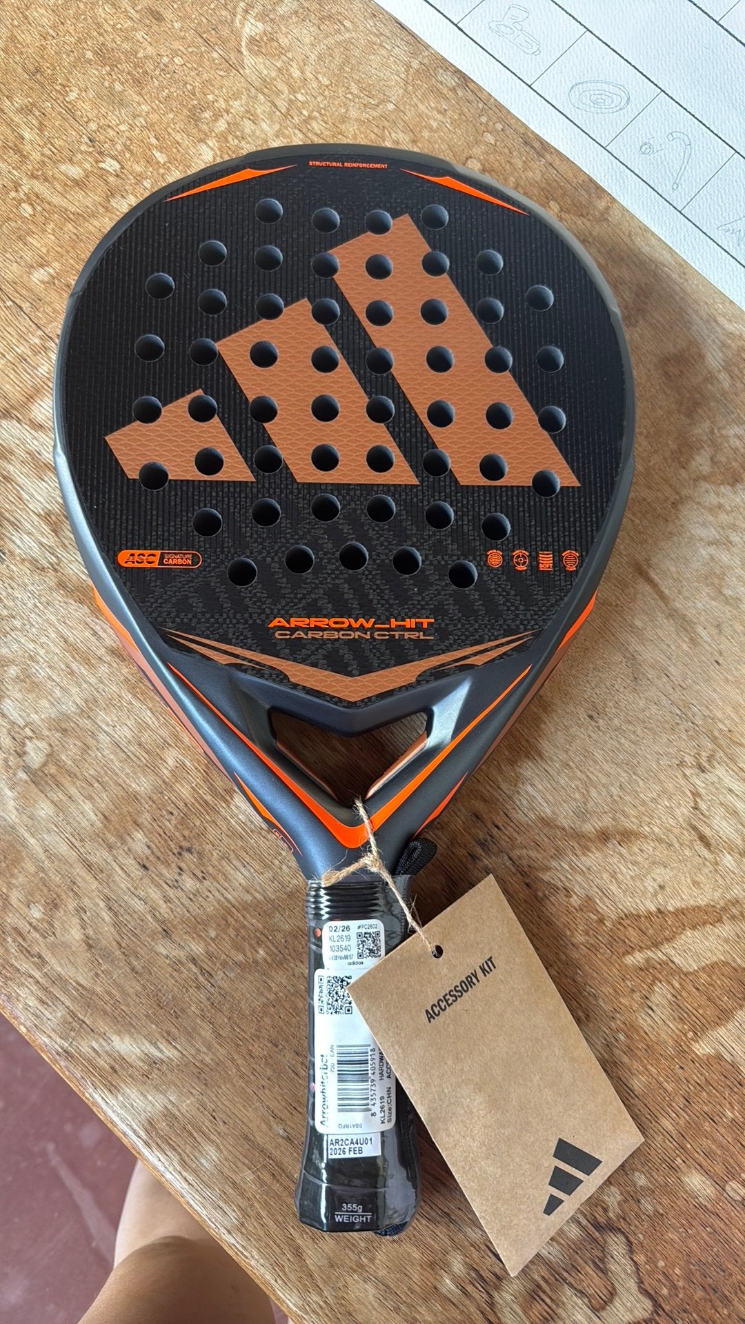 Padel racket - arrow hit carbon ctrl, Sport en Fitness, Padel, Ophalen of Verzenden, Nieuw, Padelracket