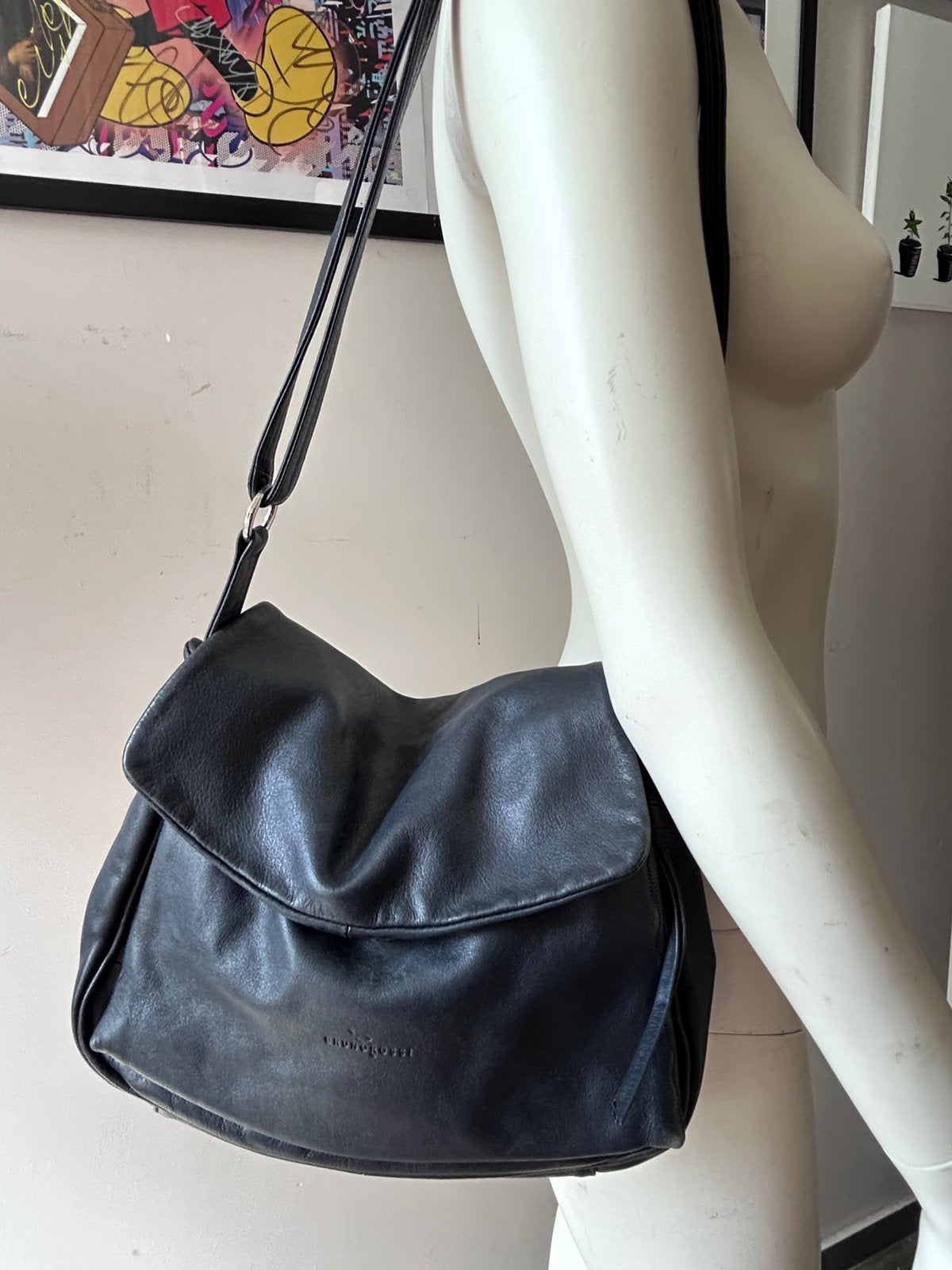 Bruno Rossi sac fourre tout marine cuir, Enlèvement ou Envoi, Comme neuf