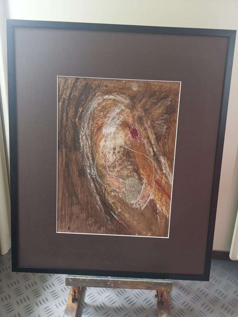 Tableau Abstrait Original - Christine HANCART - Tons Ocres, Enlèvement