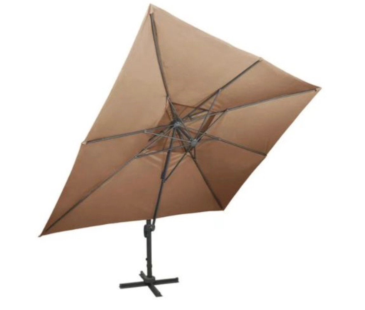 Parasol décentré 4x3 avec pieds, 3 à 4 mètres, Enlèvement ou Envoi, Comme neuf, Inclinable