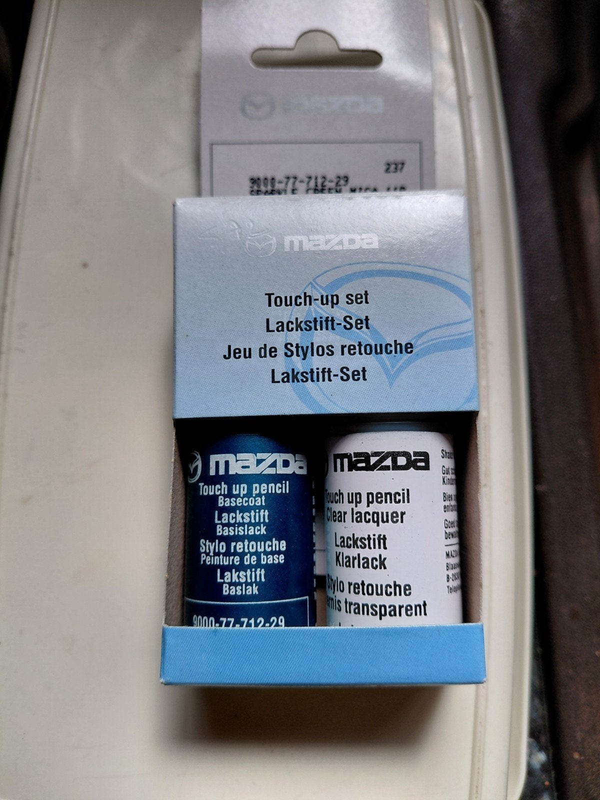 Retouche lak/vernis Mazda Sparkle Green Mica 11R., Ophalen