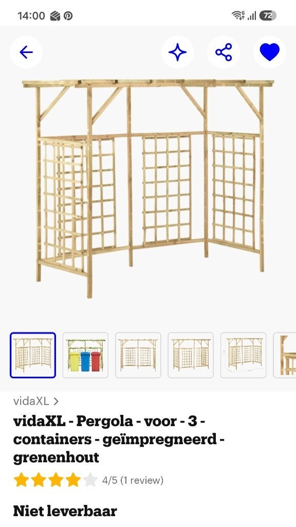 Houten containerpergola van Vida XL, Jardin & Terrasse, Enlèvement, Neuf, Bois