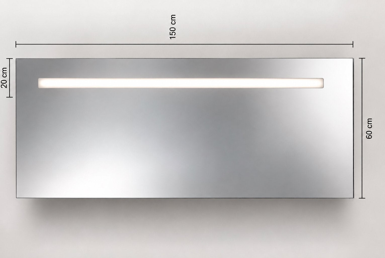 miroir de 60 x 150 cm avec éclairage fluorescent intégré., Enlèvement, Comme neuf