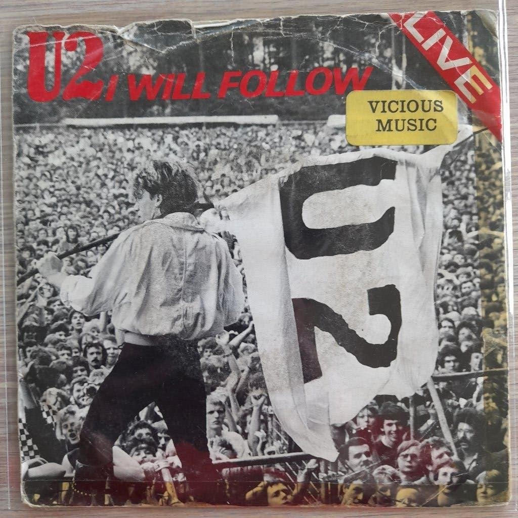 U2-I suivra (en direct) 7", Enlèvement ou Envoi, 7 inch, Pochette photo, Utilisé