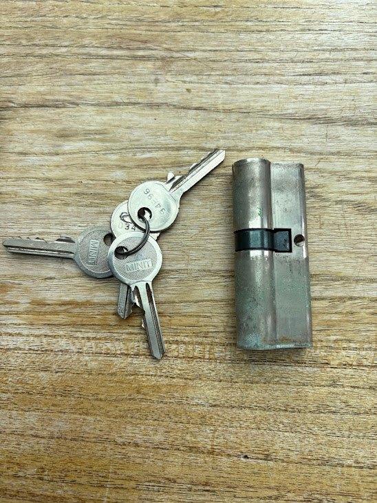 2 x Litto cilinderslot, Doe-het-zelf en Bouw, Hang- en Sluitwerk, Ophalen of Verzenden, Gebruikt, Inox, Slot