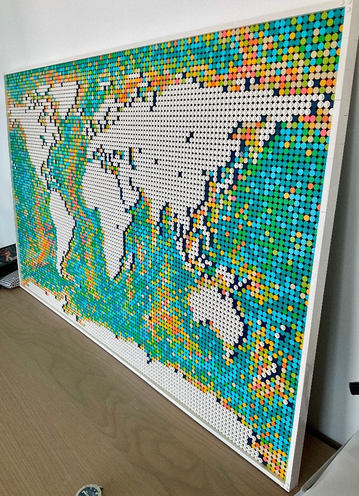 Carte du monde Lego 31203, carte du monde personnalisable., Lego, Ensemble complet, Boîte incluse, Utilisé
