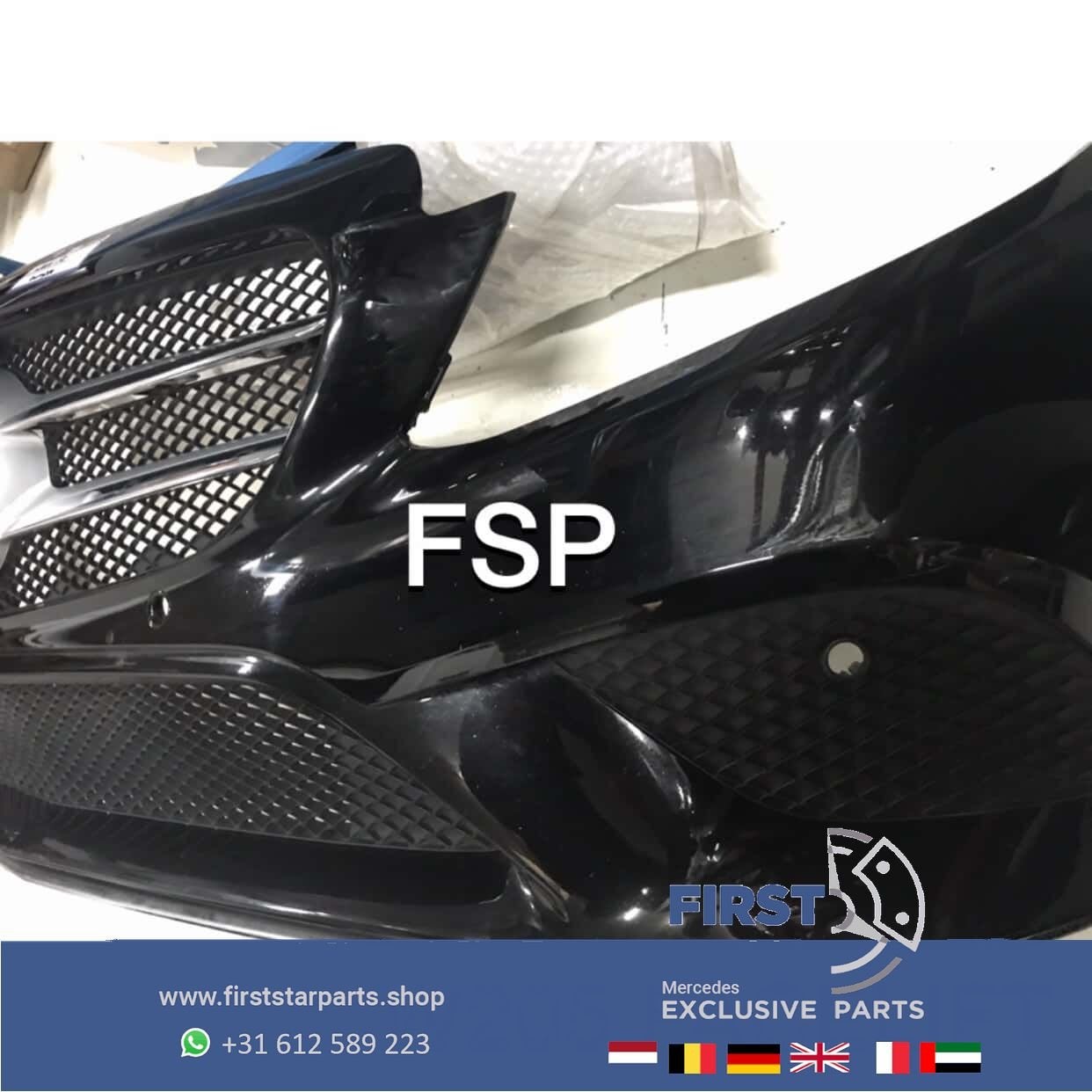 W205 C205 FACELIFT 2020 VOORBUMPER ZWART Mercedes C Klasse O, Utilisé, -, Avant, -
