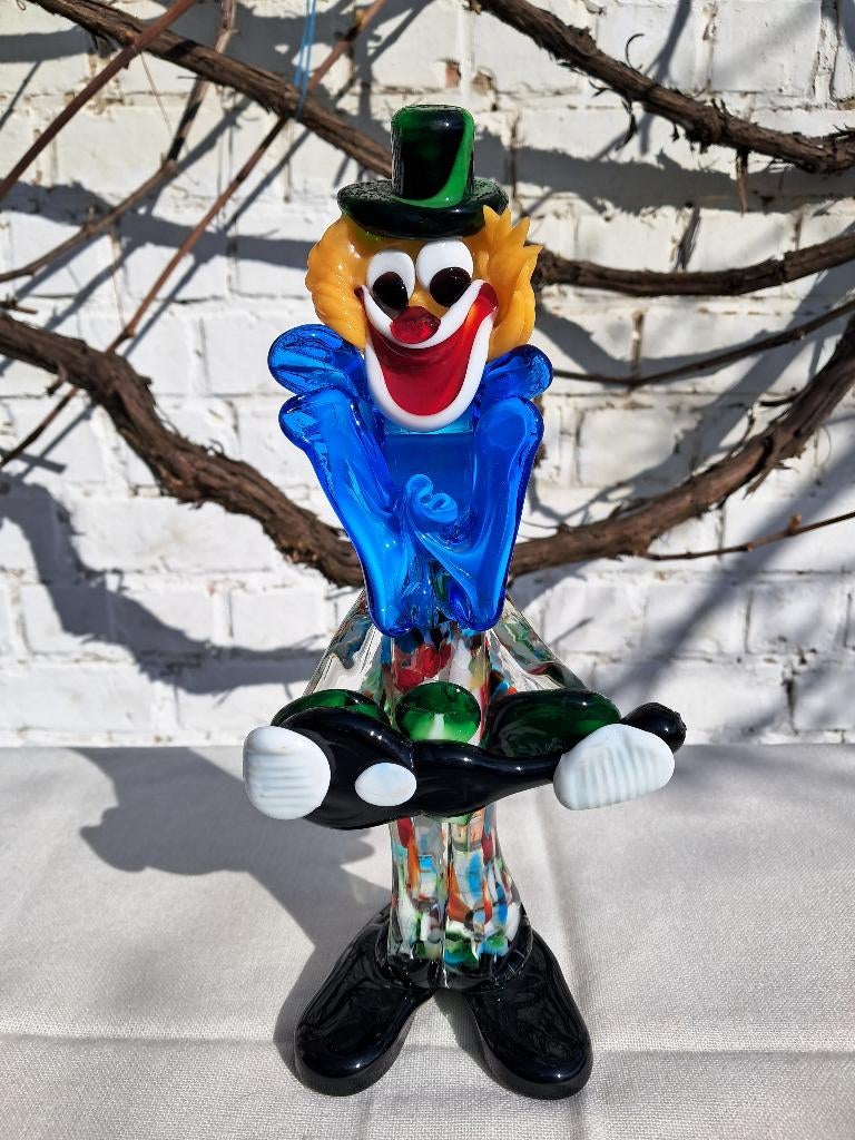 vintage Murano kristale clownbeeldje, Antiek en Kunst, Ophalen of Verzenden