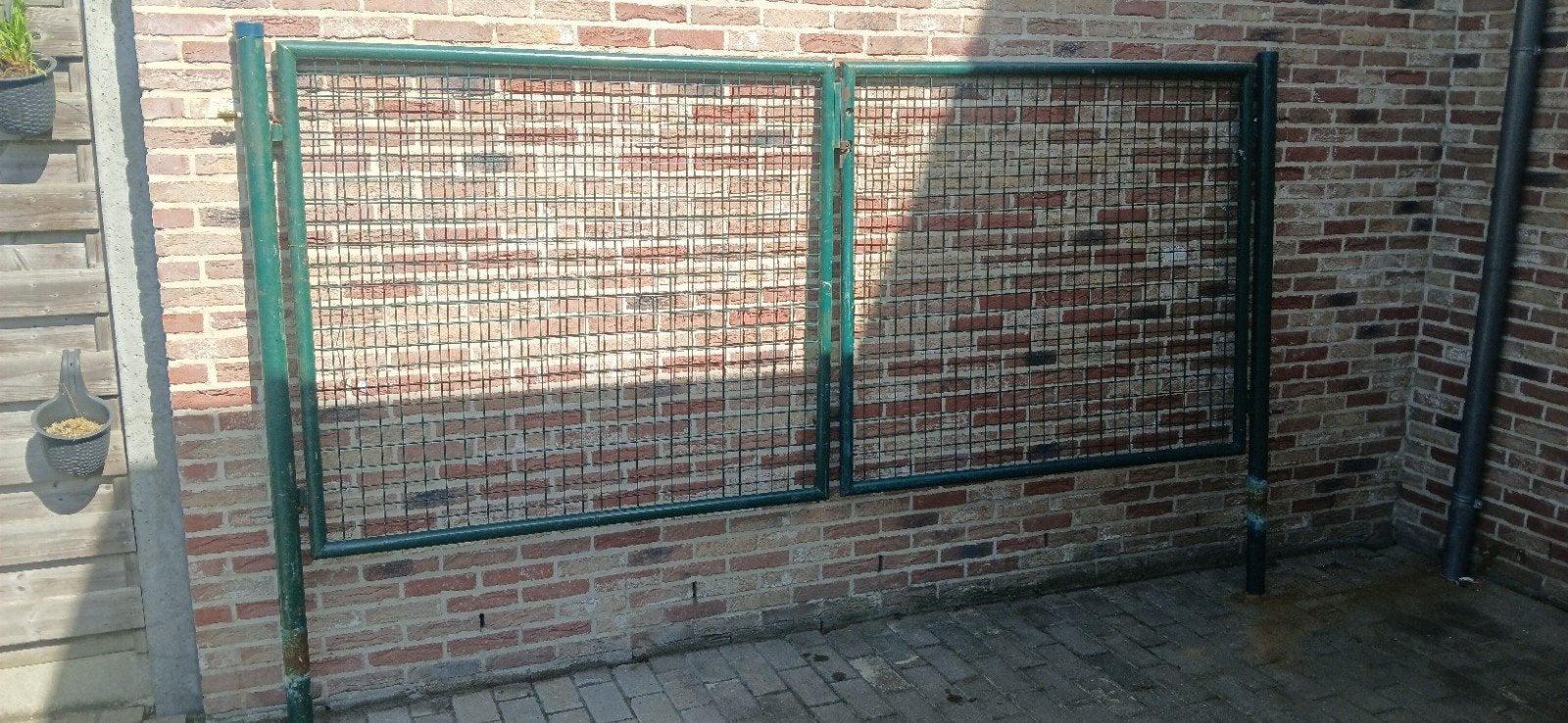 Porte de jardin double verte 175 x 300 cm, Enlèvement