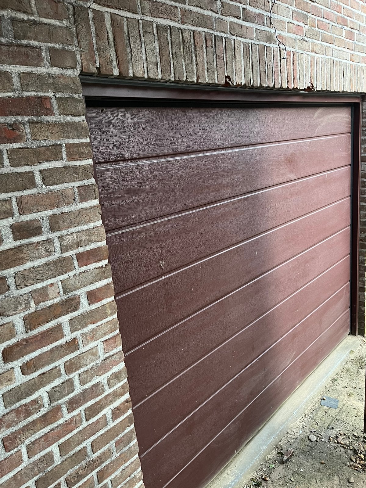 2 sectionale poorten met motor, Doe-het-zelf en Bouw, Ophalen, Bruin