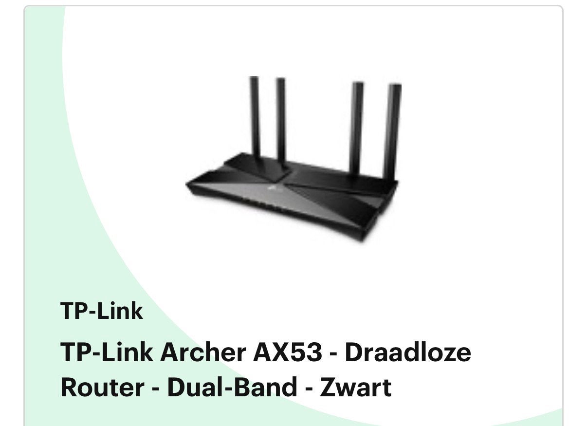 Tp link Archer Ax53 wifi router, Computers en Software, Routers en Modems, Ophalen, Zo goed als nieuw, Router