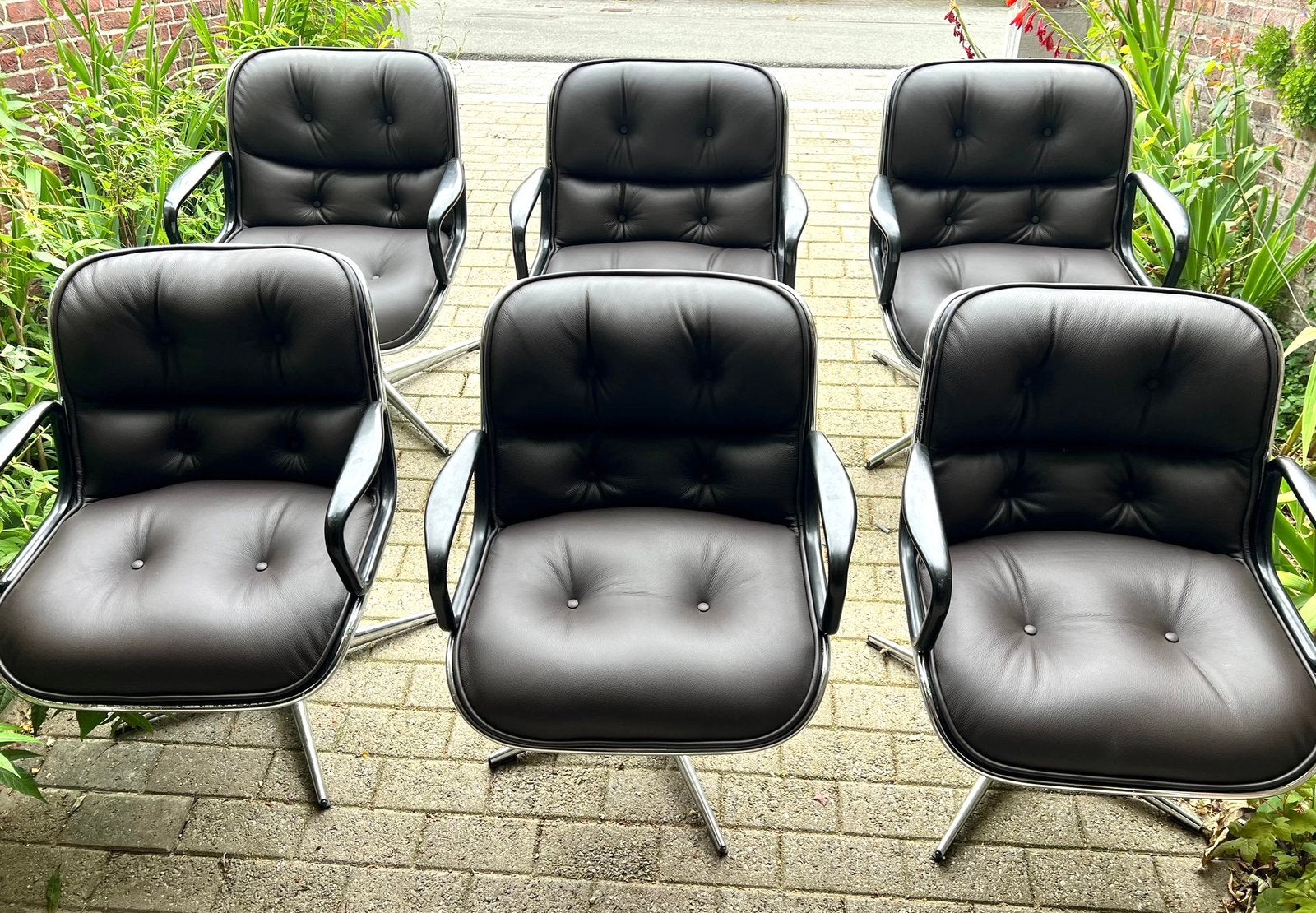 6 x  POLLOCK EXECUTIVE CHAIR FOR KNOLL, Ophalen, Bruin, Zo goed als nieuw, Eén