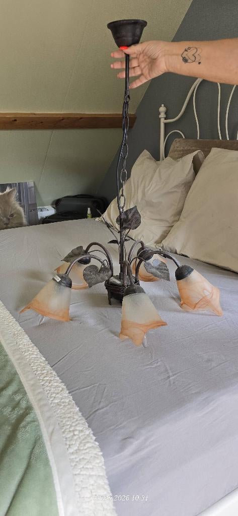 Luster slaapkamer, Maison & Meubles, Lampes | Lustres, Enlèvement, Comme neuf, Verre