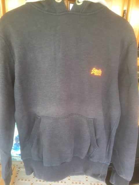 Sweet à capuche Super Dry Bleu foncé ,taille M, Enlèvement ou Envoi, Comme neuf, Bleu, Taille 48/50 (M)