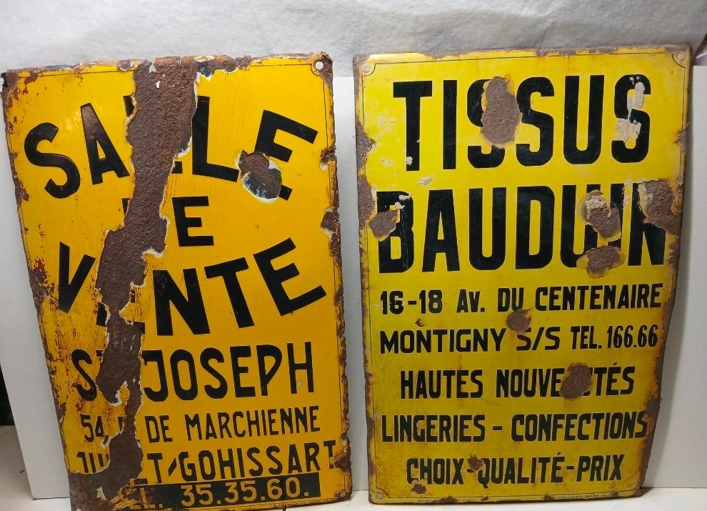 Anciennes plaques émaillée années 50, Enlèvement ou Envoi, Utilisé