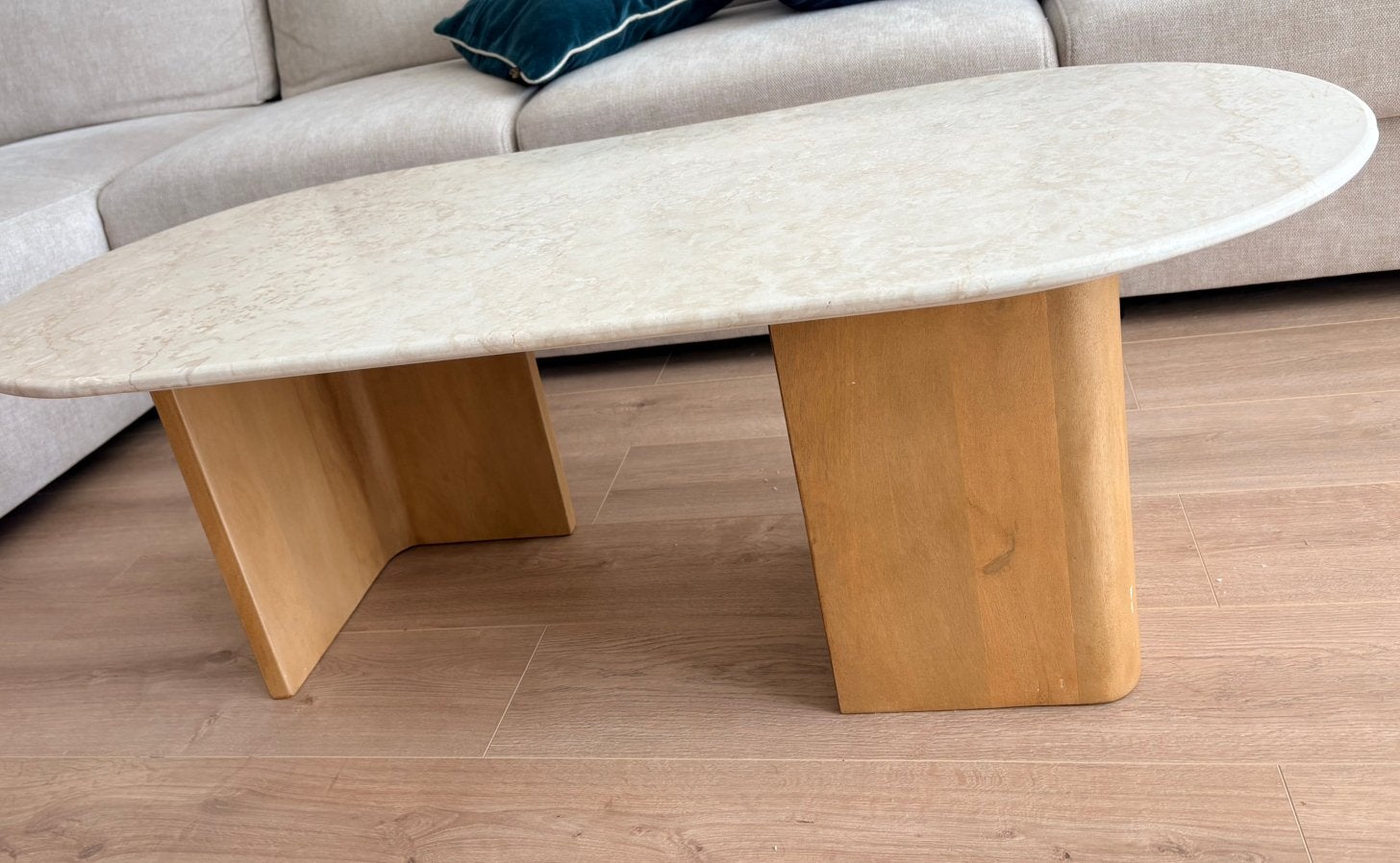 Maison du monde marmer salontafel, Ophalen, Overige materialen, Gebruikt, 100 tot 150 cm