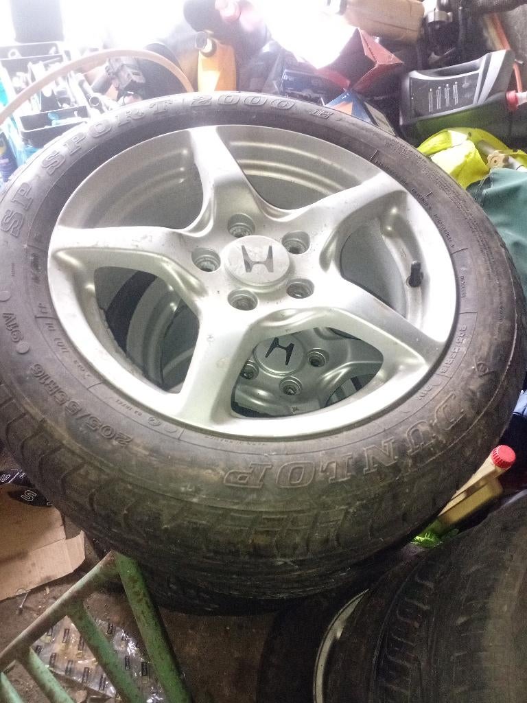4 jantes d'origine HONDA avec pneus, Enlèvement, 16 pouces, Pneus été, Pneu(s)