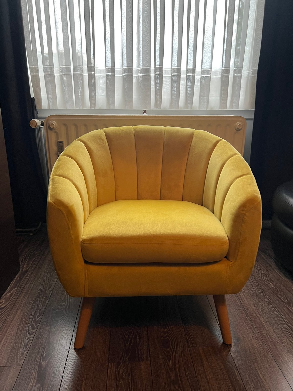 Fauteuil jaune en velours, Neuf, Moins de 75 cm, Moins de 150 cm, Une personne