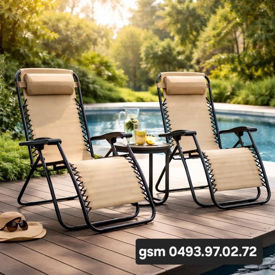 nieuwe ligstoelen 2 stuks voor 75€, Jardin & Terrasse, Chaises de jardin, Enlèvement, Neuf, Pliant