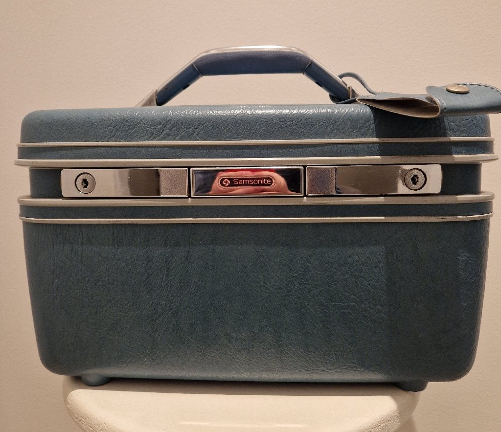Trousse de beauté rétro Samsonite, Enlèvement, Utilisé, Bleu, Rigide