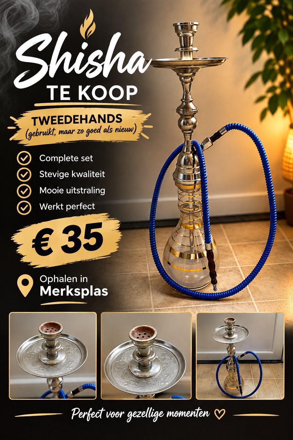 Shisha / Waterpijp te koop – Tweedehands, zo goed als nieuw, Enlèvement, Comme neuf