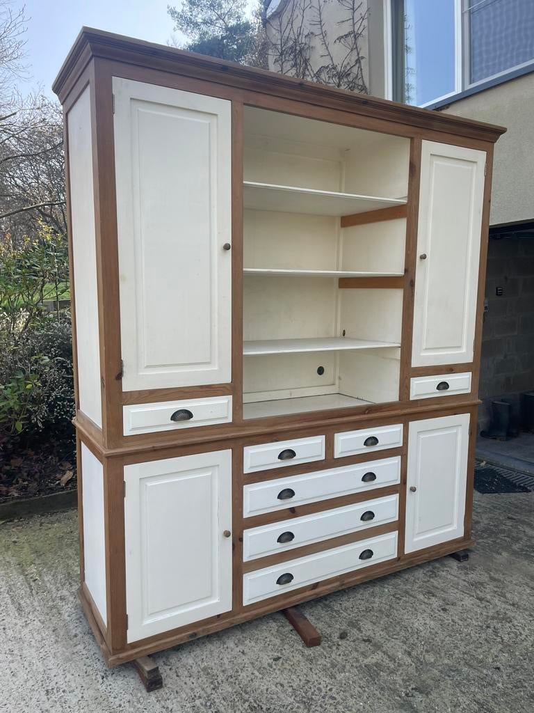 Groot massief houten dressoir buffet, Ophalen, Gebruikt, 200 cm of meer, 200 cm of meer