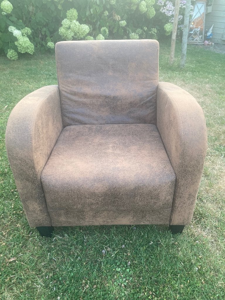 Zeteltje of Fauteuil bruin (71x75x65 cm), Huis en Inrichting, Fauteuils, Ophalen, Gebruikt, Stoer, Minder dan 75 cm